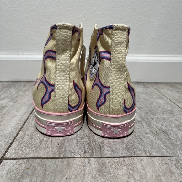 Converse Golf Chuck 70 Flames Shoes Mens Size 11 Yellow High Top Canvas Sneakers - Picture 5 of 12